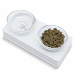 CATIT Style Glass Diner Doppelnapfständer - Weiß