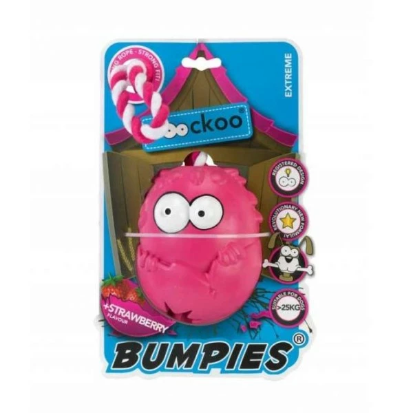 Europet Bernina Coockoo Bumpies Extreme Mit Seil Und Aroma - Für Hunde Bis 27kg - Strawberry
