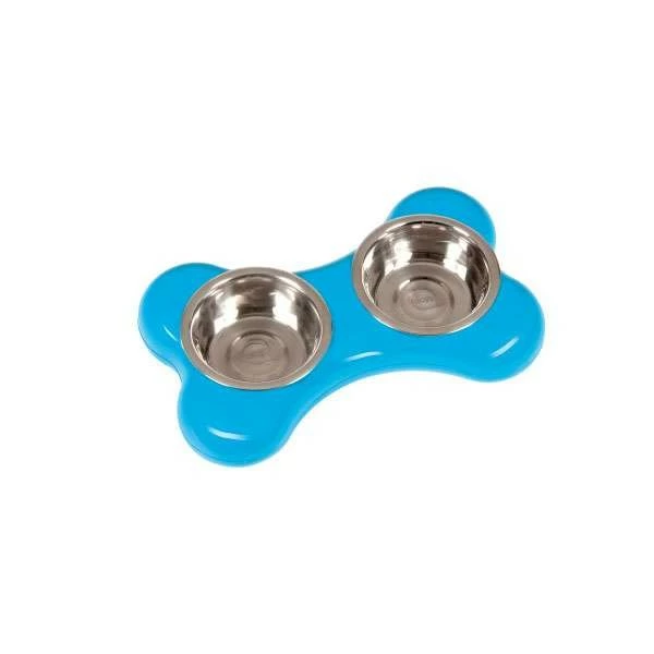 Karlie Flamingo The Bone Bowl Doppelnapf - 2 X 250 Ml - Blau
