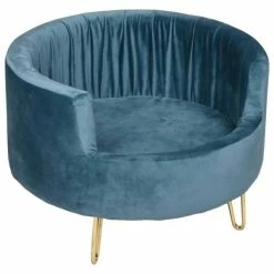 FLAMINGO Hundesofa VIVI Petrolblau 48x48x33 Cm