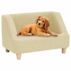 VIDAXL Hundesofa Creme 60x37x39 Cm Leinen