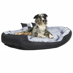 VIDAXL Hundekissen Wendbar Und Waschbar Grau Und Schwarz 150x120x25 Cm