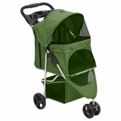 VIDAXL Hundewagen Faltbar Grün 80x46x98 Cm Oxford-Gewebe