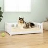 VIDAXL Hundebett Weiß 95,5x65,5x28 Cm Massivholz Kiefer -Hundefutter Geschäft VXL8720845761516 m en hd 1 600x600