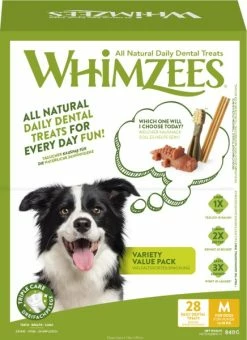 Whimzees Whm. Dog Snack Variety Value Box M (28 Treats)